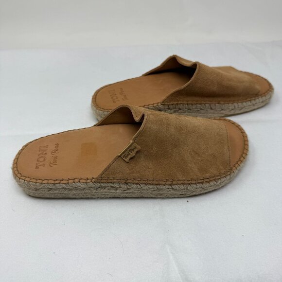 Toni Pons Tan Suede Espadrille Slides Size 41 US 10 Made In Spain Sandals Shoes - Picture 2 of 9